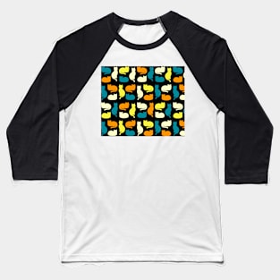 Color Pattern Cats Baseball T-Shirt